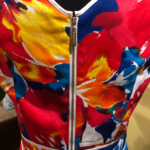 Ellen Tracy bright floral dress w/pockets-Sz 8 - Picture 7 of 12